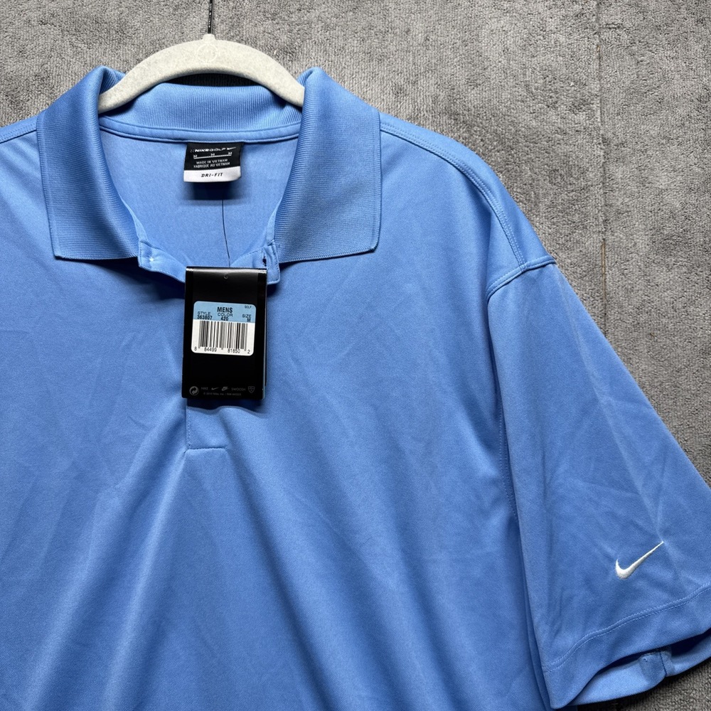 Nike Golf Dri-FIT Polo Shirt Men's Medium Blue Moisture Wicking Athletic Top